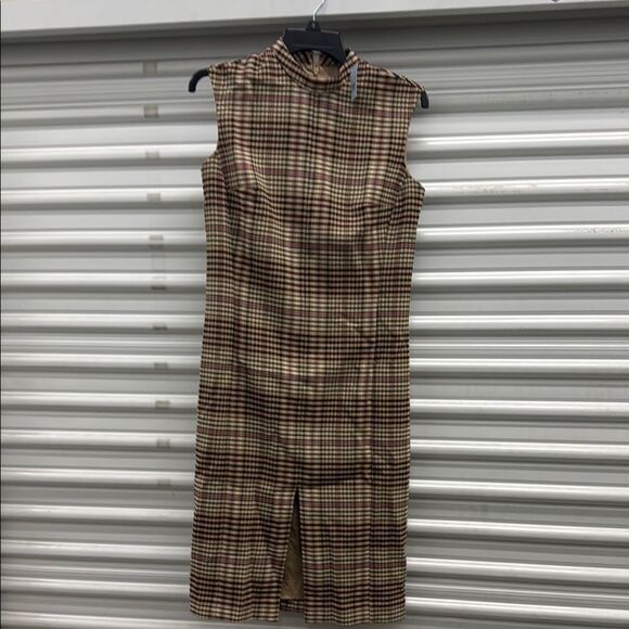 Anne Taylor Plaid Sleeveless Dress NEW - Picture 1 of 5